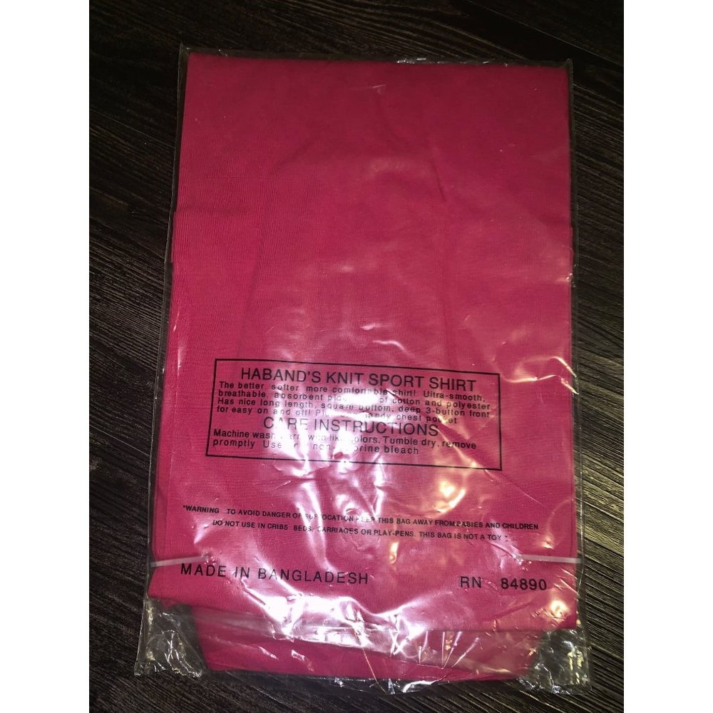 VTG, NWT! Haband! Cranberry Red Knit Sport Shirt Medium - Picture 2 of 2